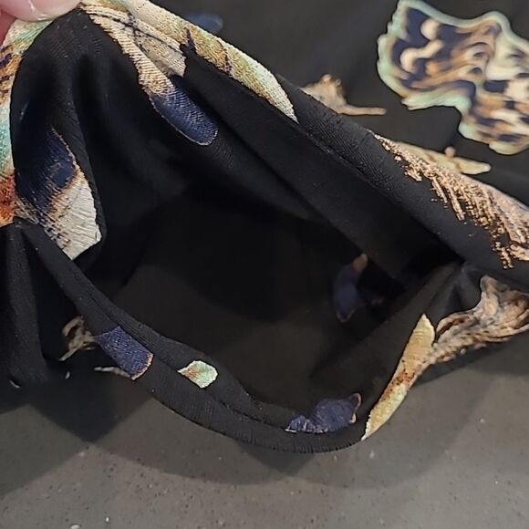 Honeyme Cold Shoulder Leaf Print Dress - Picture 10 of 12